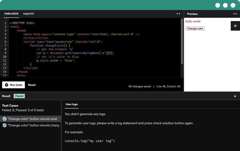 Image of coding exercise example
